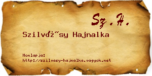 Szilvásy Hajnalka névjegykártya